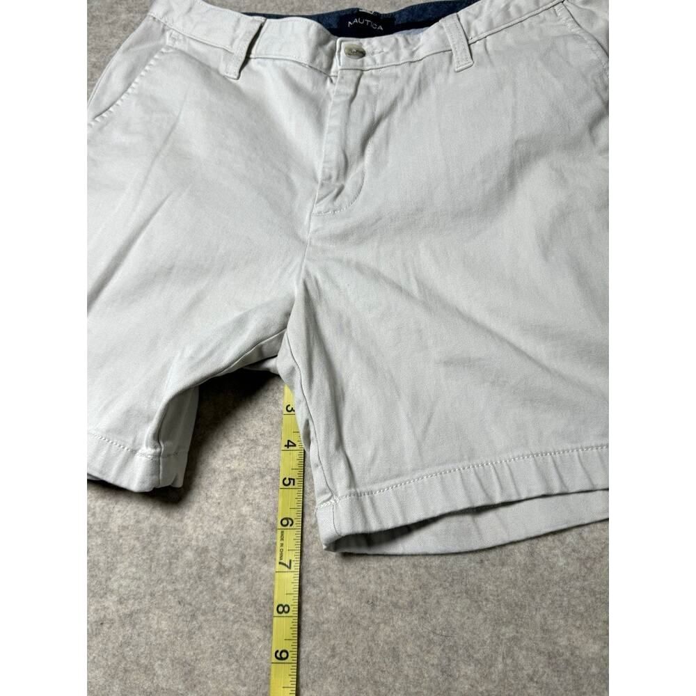 Nautica Men's Chino Shorts Light Khaki Stretch Flat Front 33W Casual Golf - Picture 7 of 10